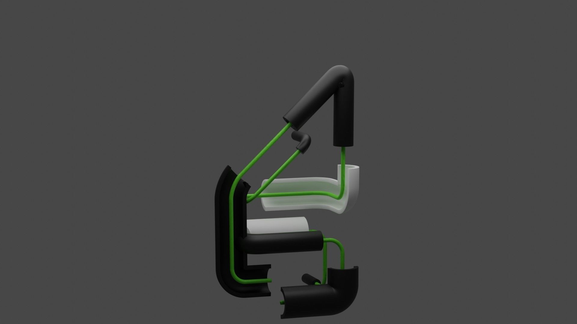Blender chair with wires Low-poly 3D model_1