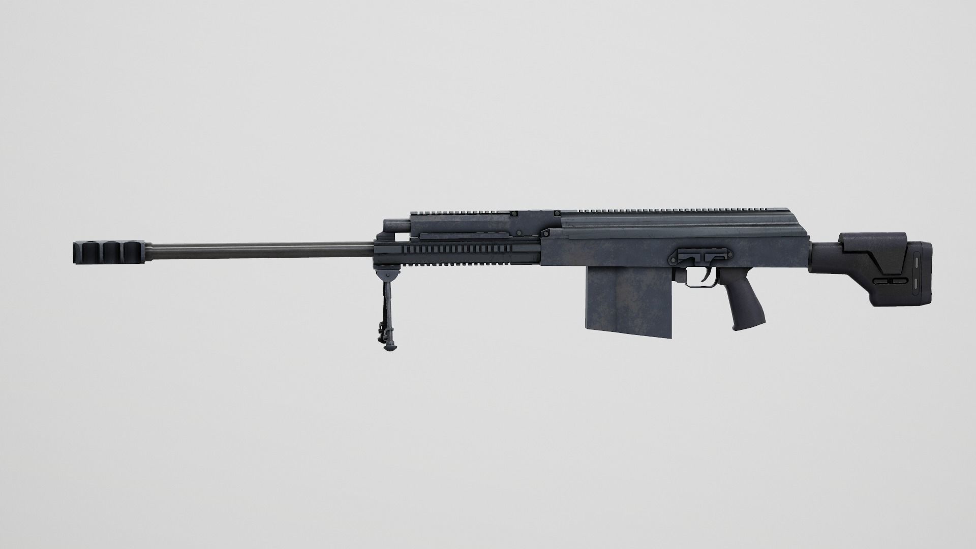 AK 50 BMG Low-poly 3D model_1