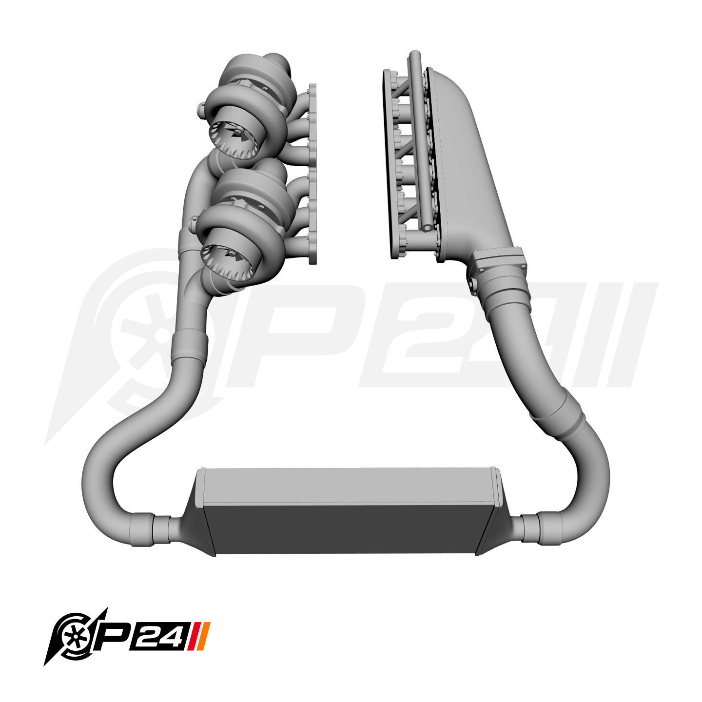 Tamiya Supra twin turbo set 3D print model_3