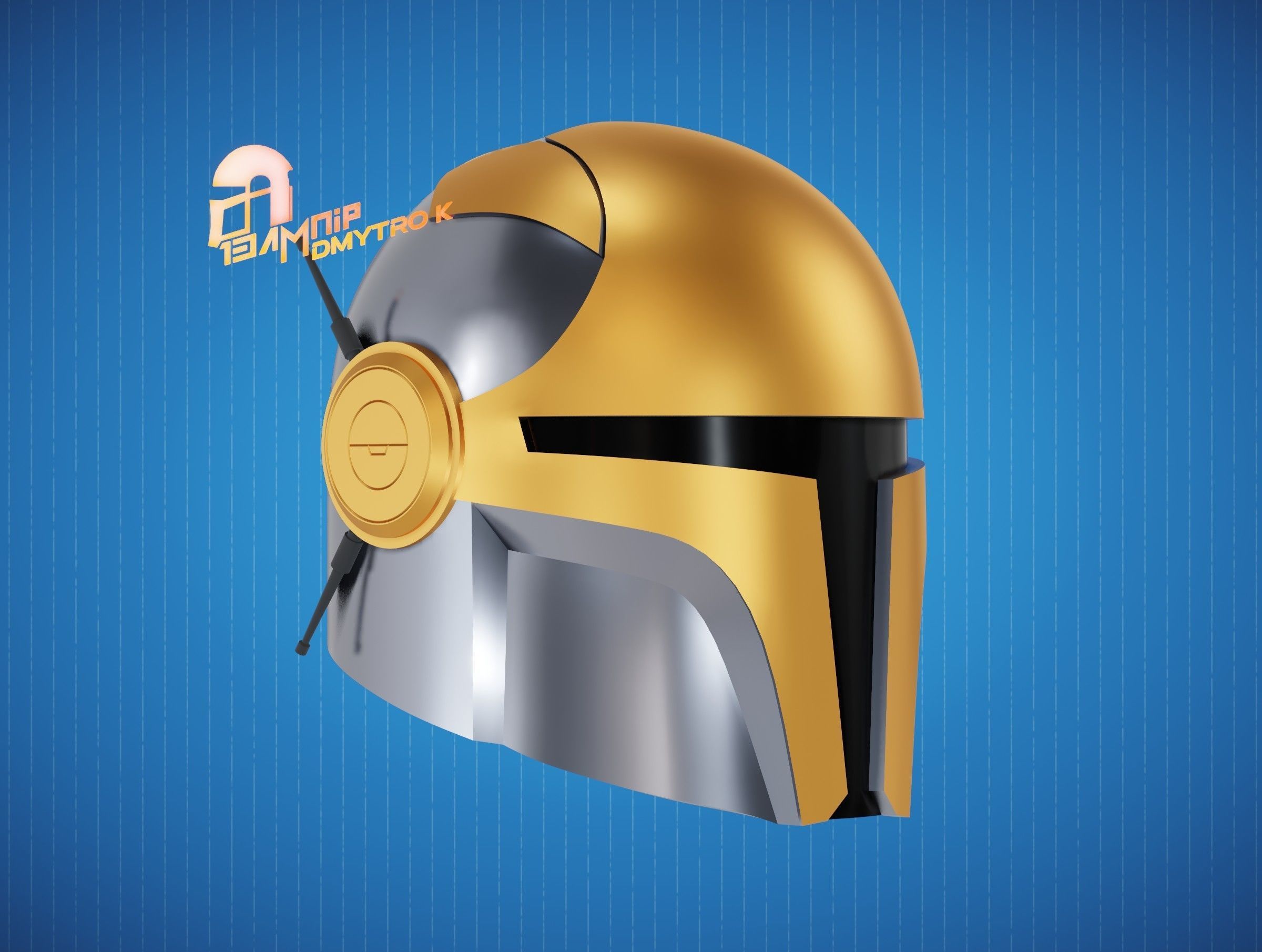 Mandalorian Helmet 1 3D print model_7