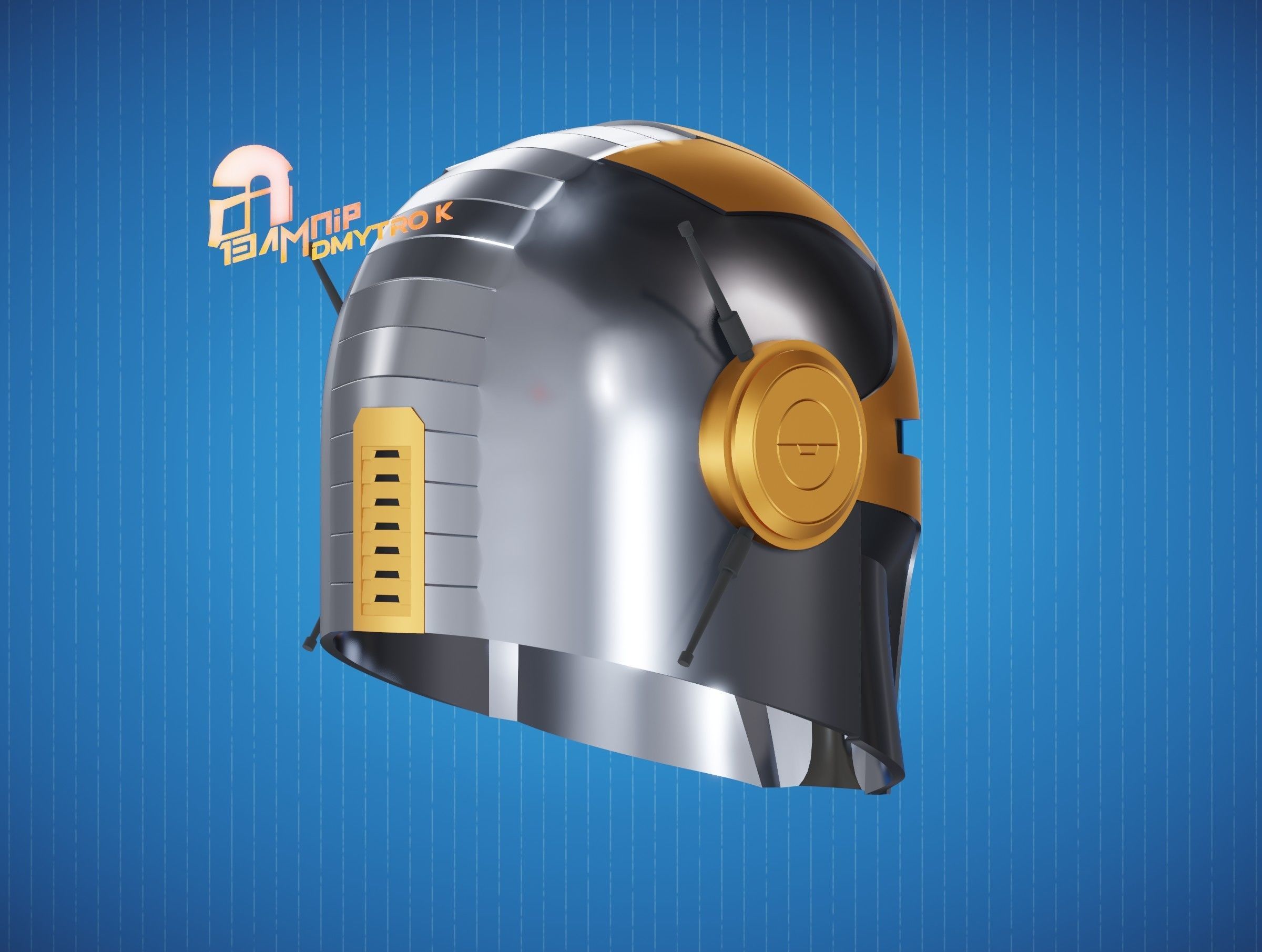 Mandalorian Helmet 1 3D print model_5