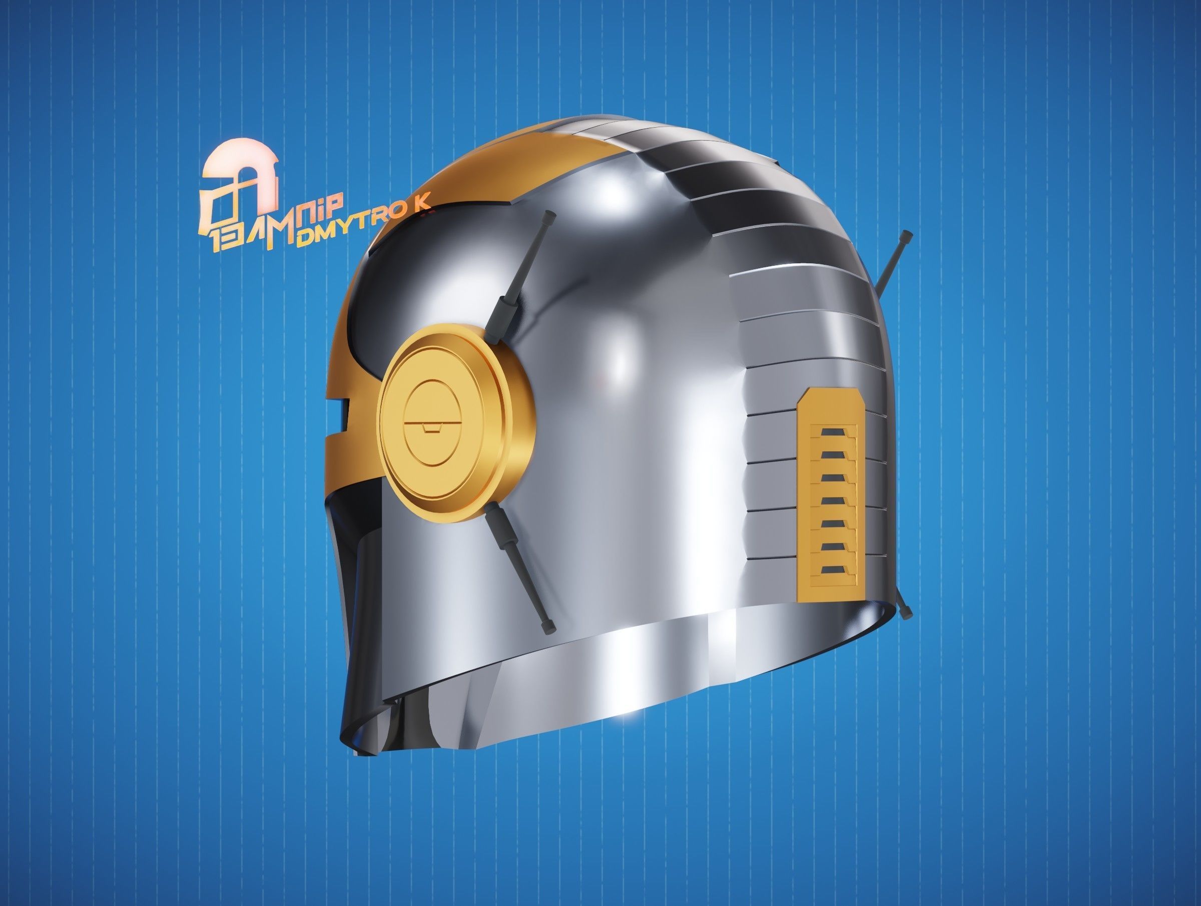 Mandalorian Helmet 1 3D print model_3