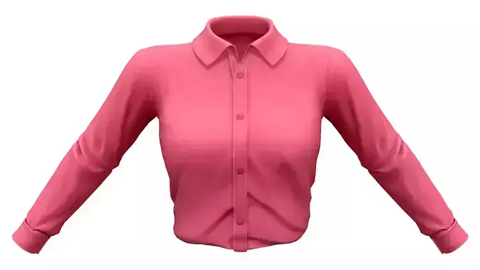 Coral Pink Tucked In Long Sleeve Buttoned Shirt