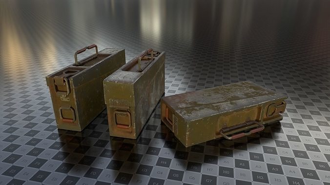 Military Crates Low-poly 3D model