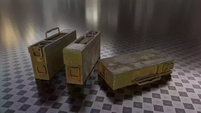 Military Crates Low-poly 3D model