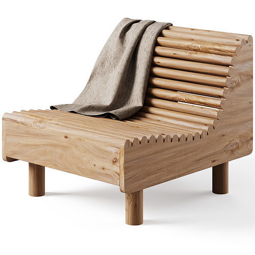 Chaise lounge chair WAVE by House Doctor 3D model