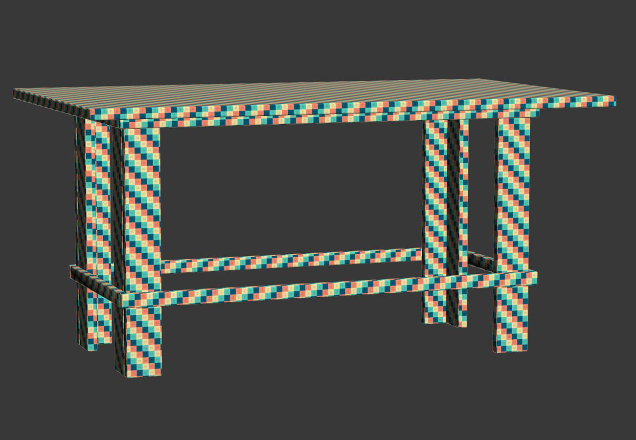 Eric Wooden Dining Table SD18 by Bpoint Design  Low-poly 3D model_4