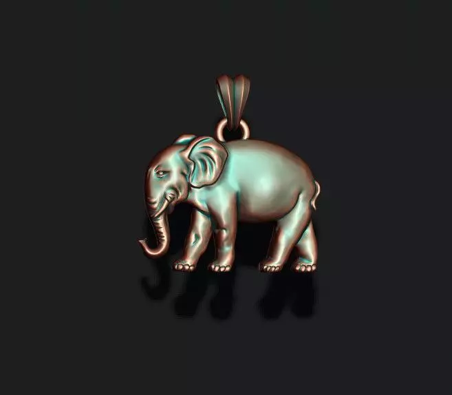 Elephant pendant basrelief 3D print model_0