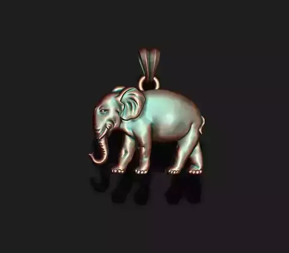 Elephant pendant basrelief 3D print model