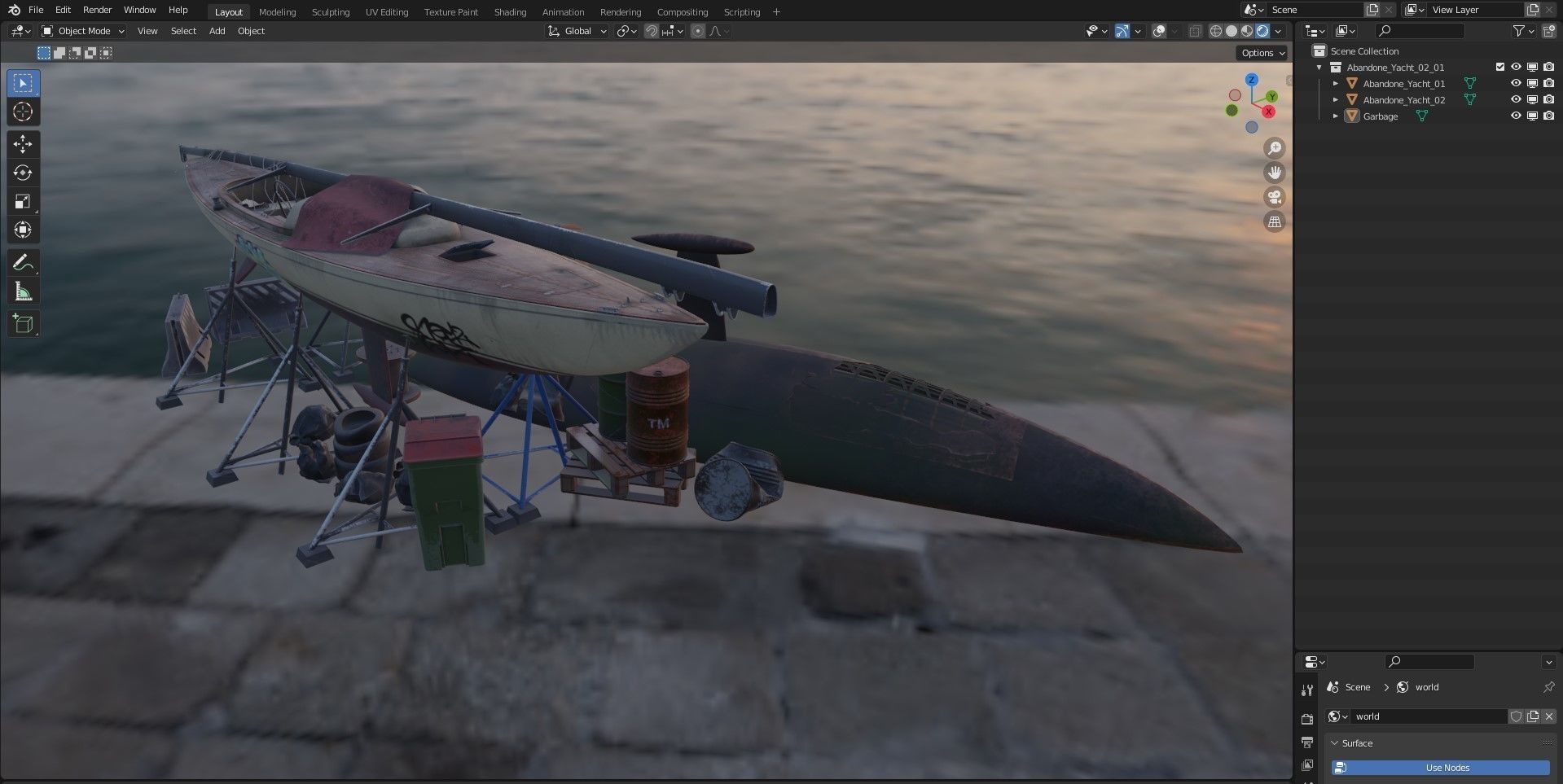 Abandone Yacht 02 3D model_10