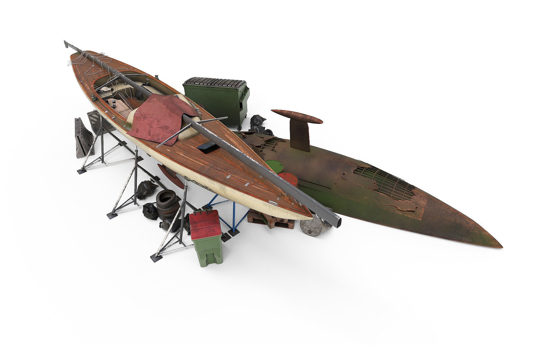 Abandone Yacht 02 3D model_4