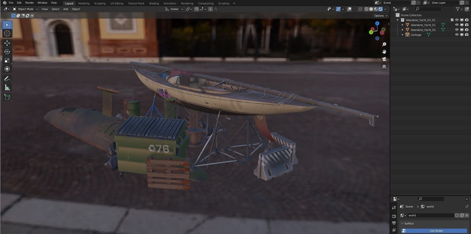 Abandone Yacht 02 3D model_9