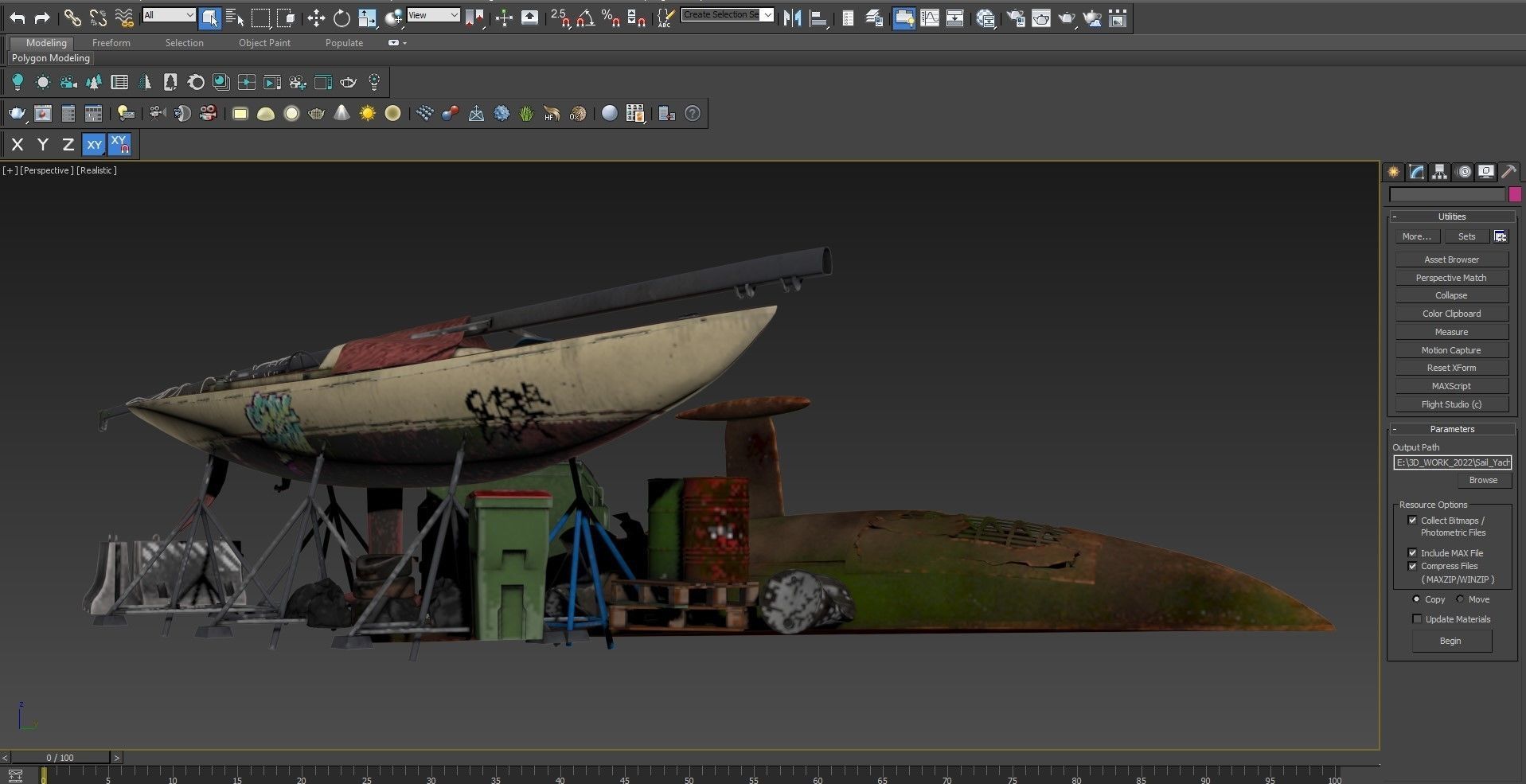 Abandone Yacht 02 3D model_13