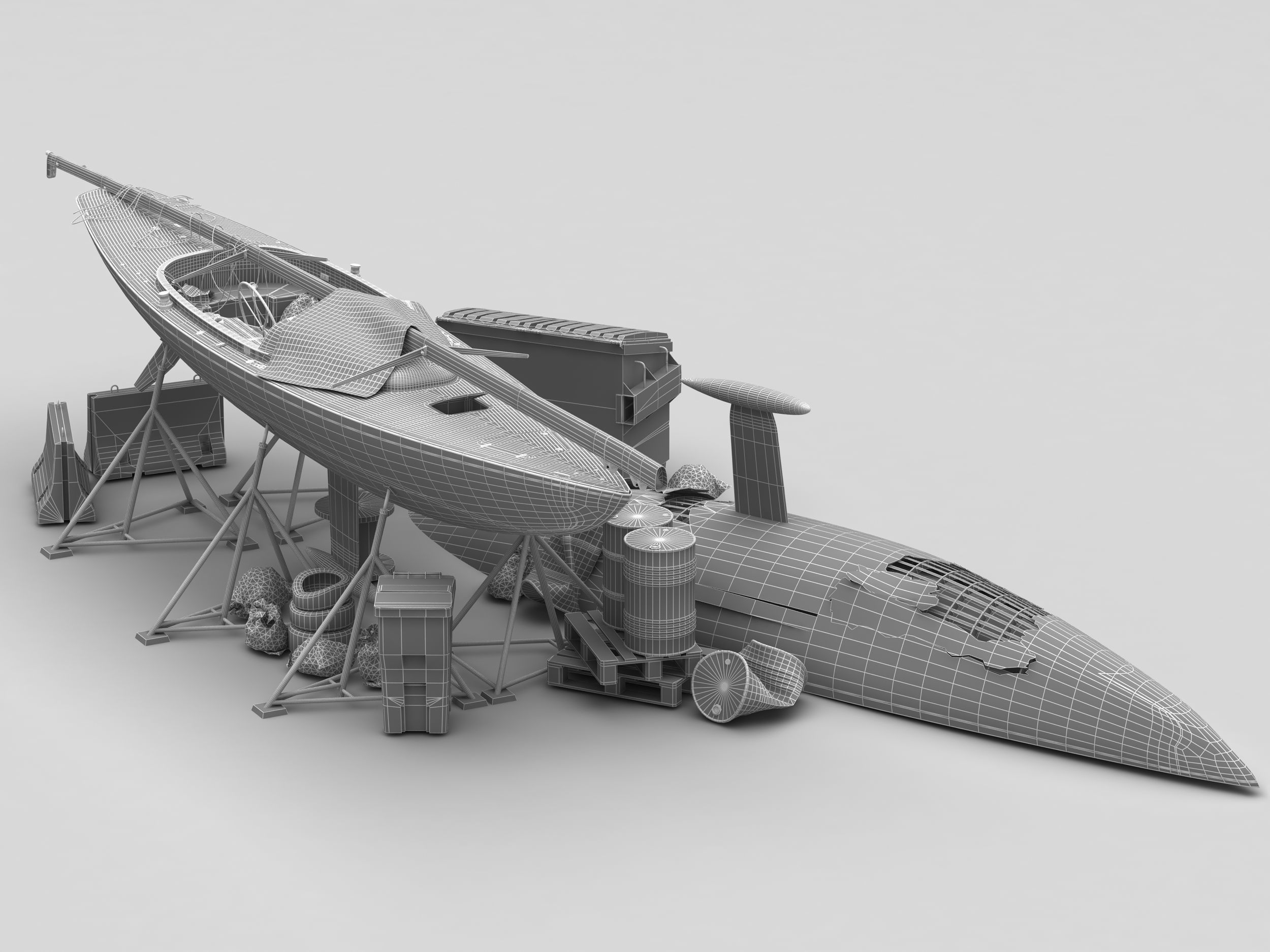 Abandone Yacht 02 3D model_7