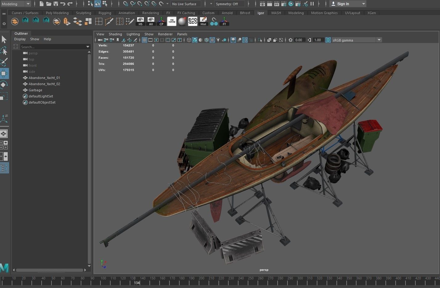 Abandone Yacht 02 3D model_15