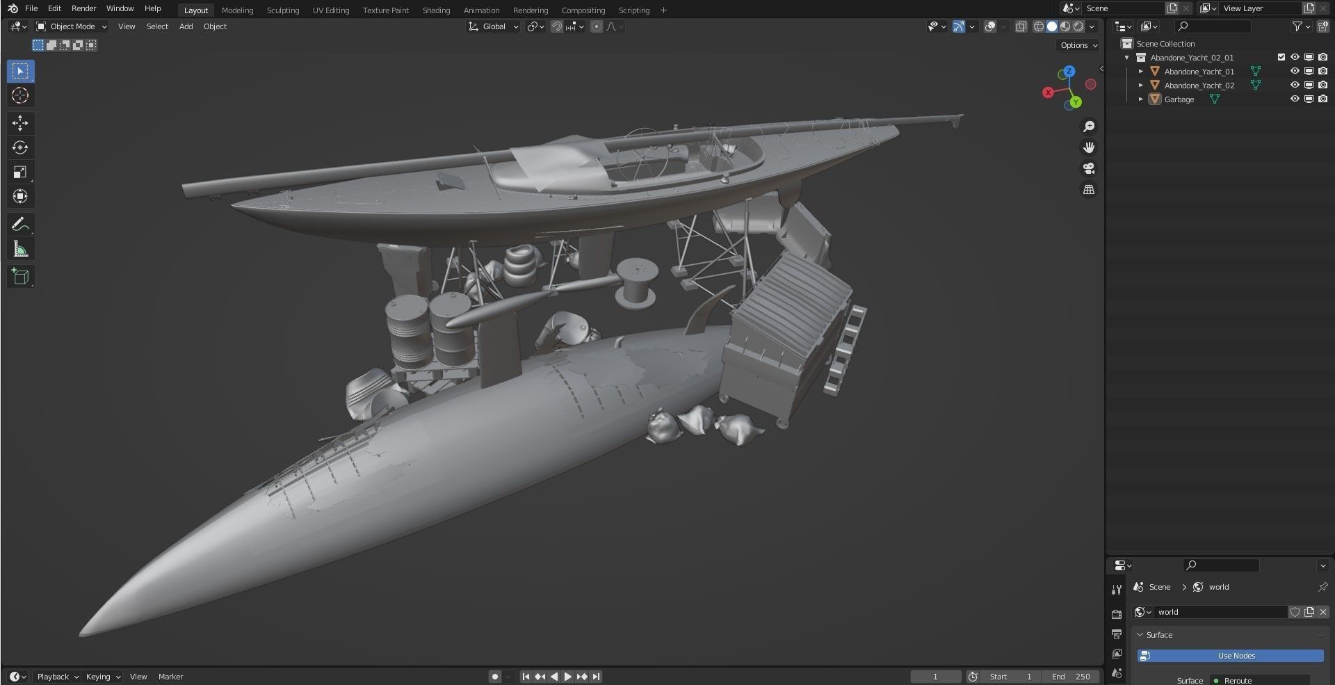 Abandone Yacht 02 3D model_11