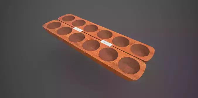 Board wooden tray with four holes