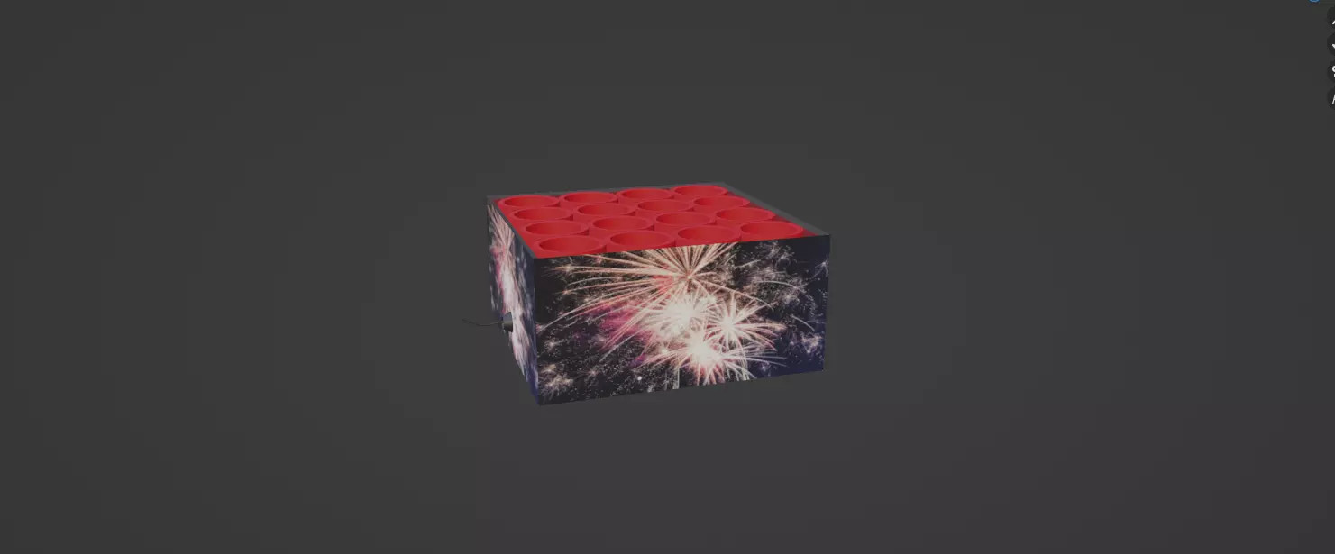 Cake firework Low-poly 3D model