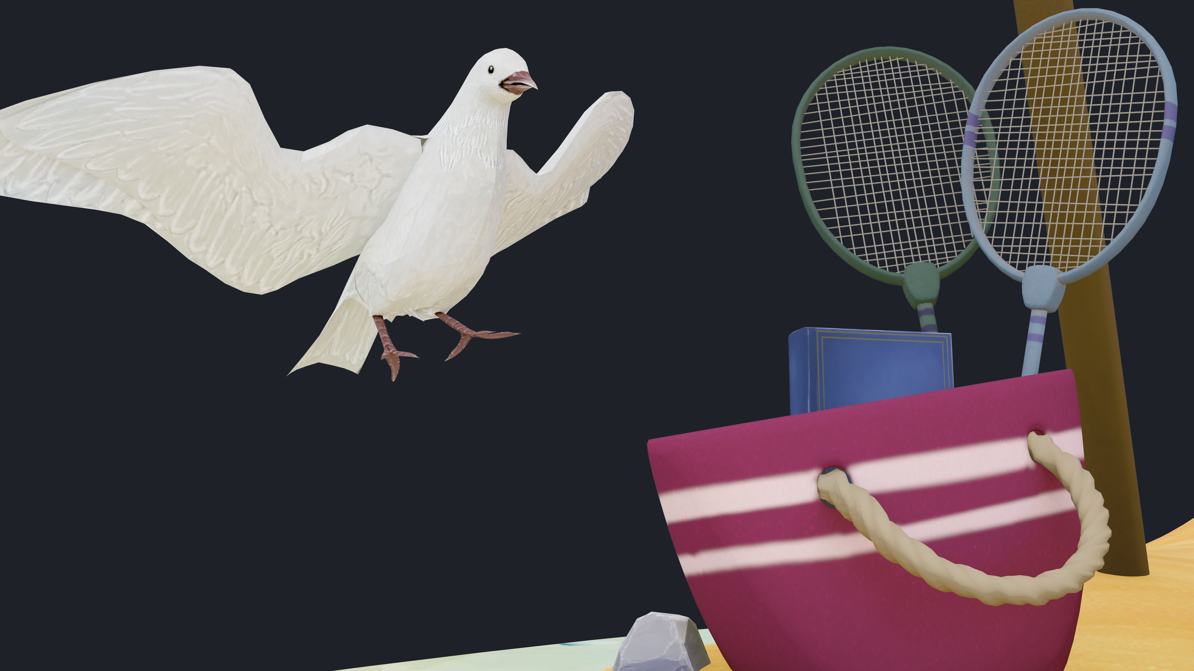 3D Summer beach  Low-poly 3D model_4