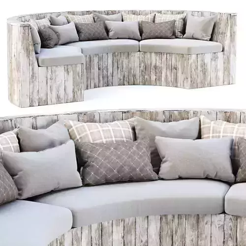 Eric Wooden Round Restaurant Sofa SD19 by Bpoint Design 