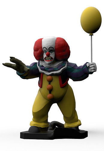 Pennywise clown figurine holding balloon 3D print model