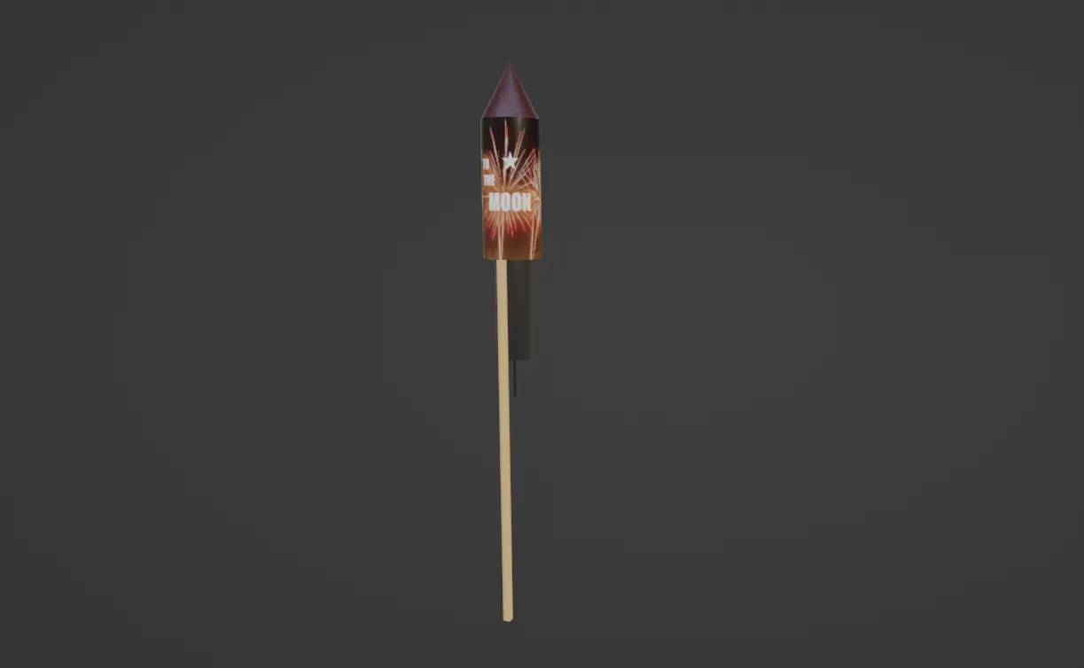 Firework rocket Low-poly 3D model