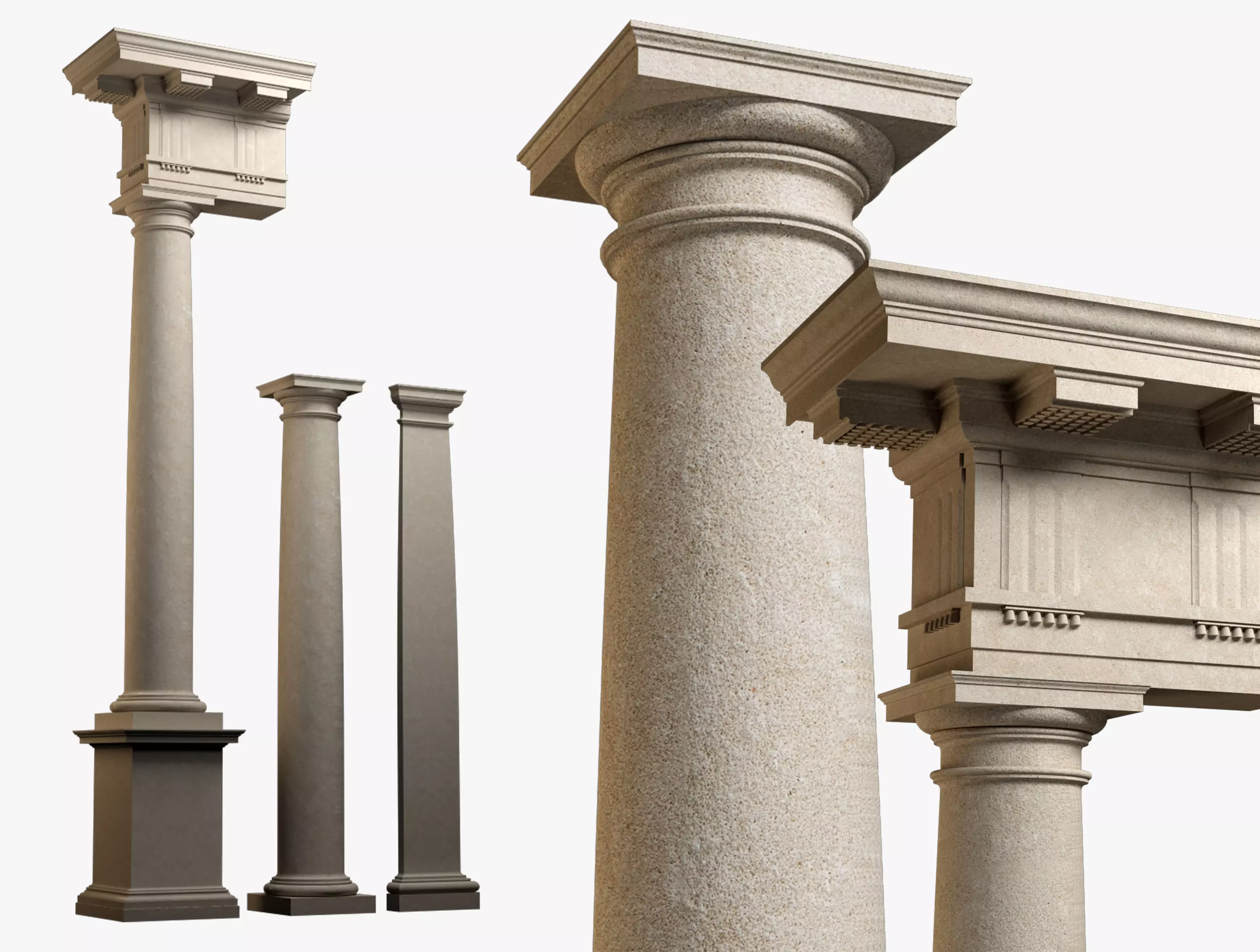 Doric mutulary  Column pedestal  Doric Order Vignola  3D model_0