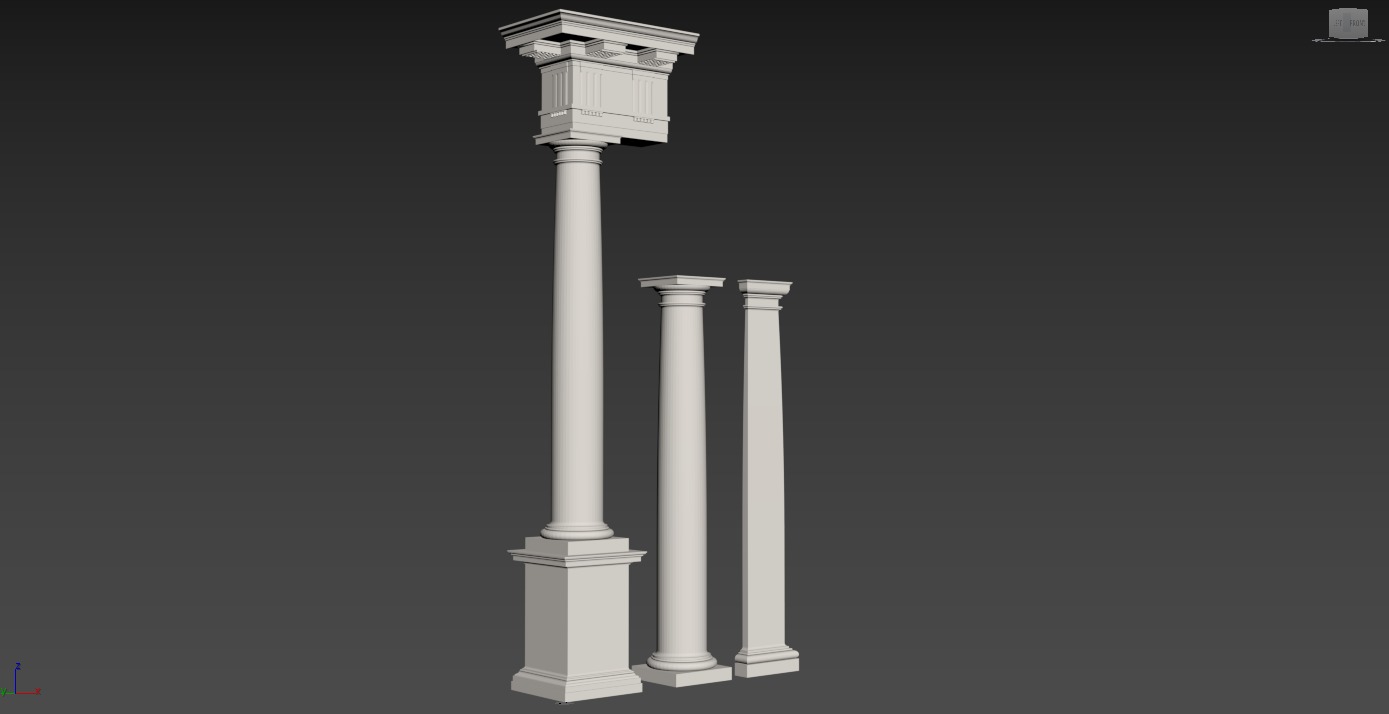 Doric mutulary  Column pedestal  Doric Order Vignola  3D model_9