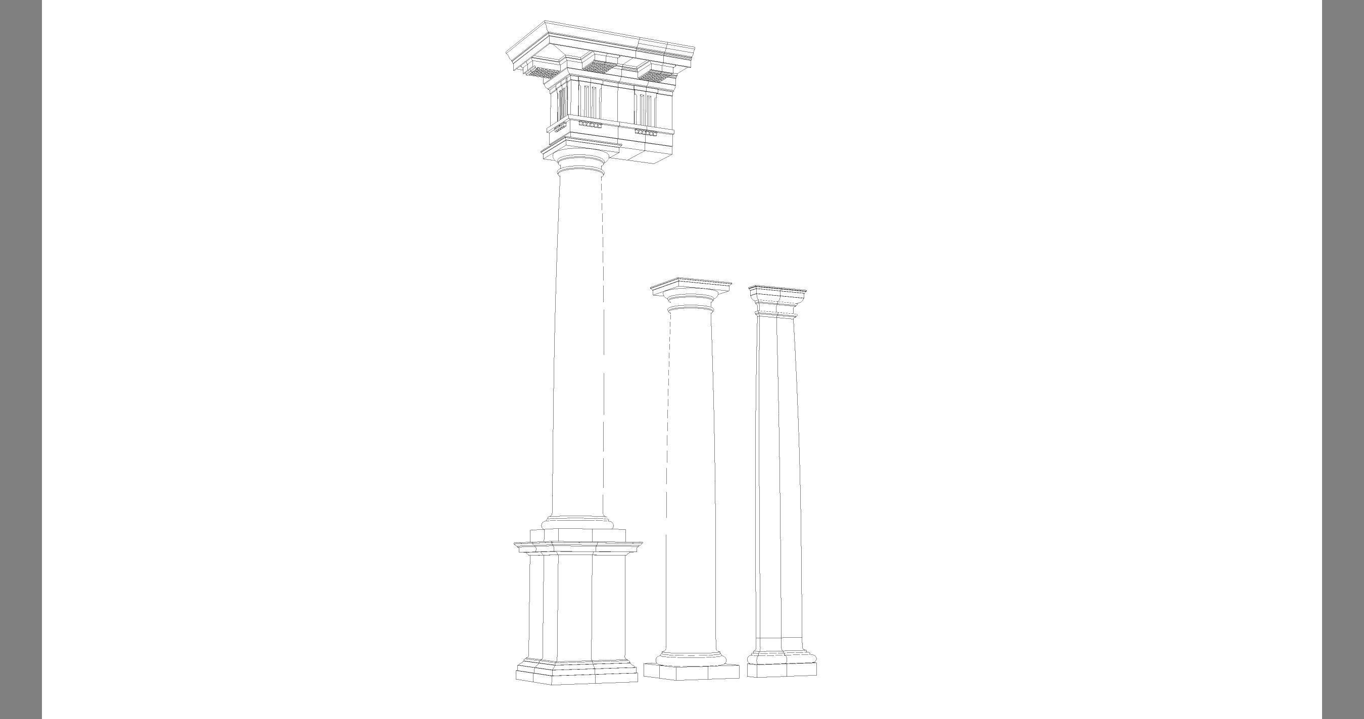 Doric mutulary  Column pedestal  Doric Order Vignola  3D model_6