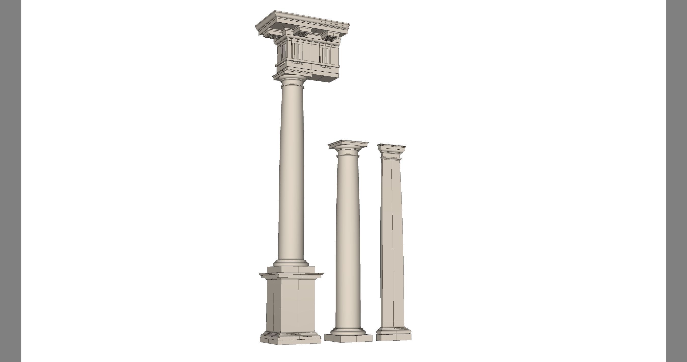 Doric mutulary  Column pedestal  Doric Order Vignola  3D model_5