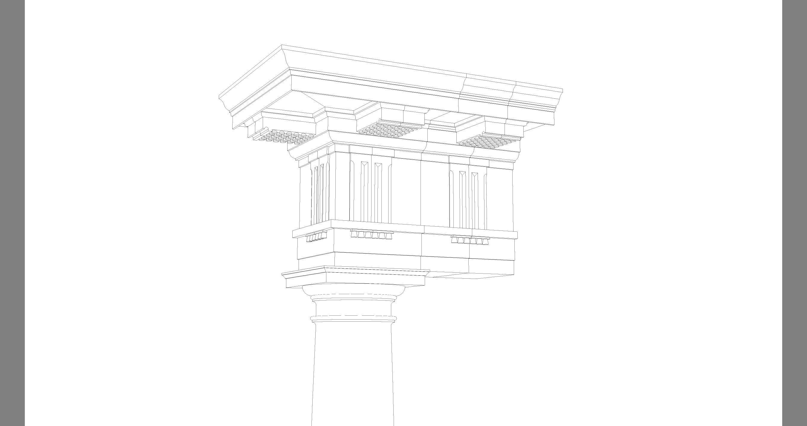 Doric mutulary  Column pedestal  Doric Order Vignola  3D model_7