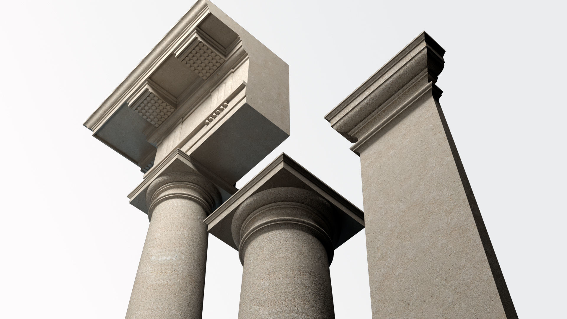 Doric mutulary  Column pedestal  Doric Order Vignola  3D model_4