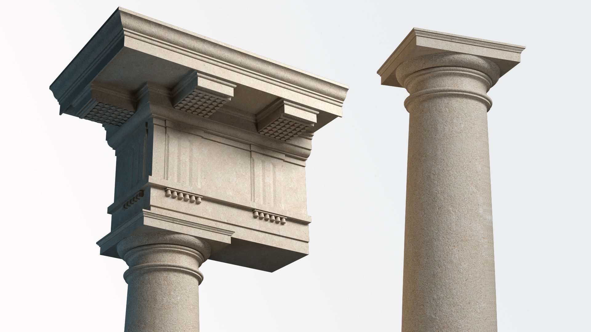 Doric mutulary  Column pedestal  Doric Order Vignola  3D model_1
