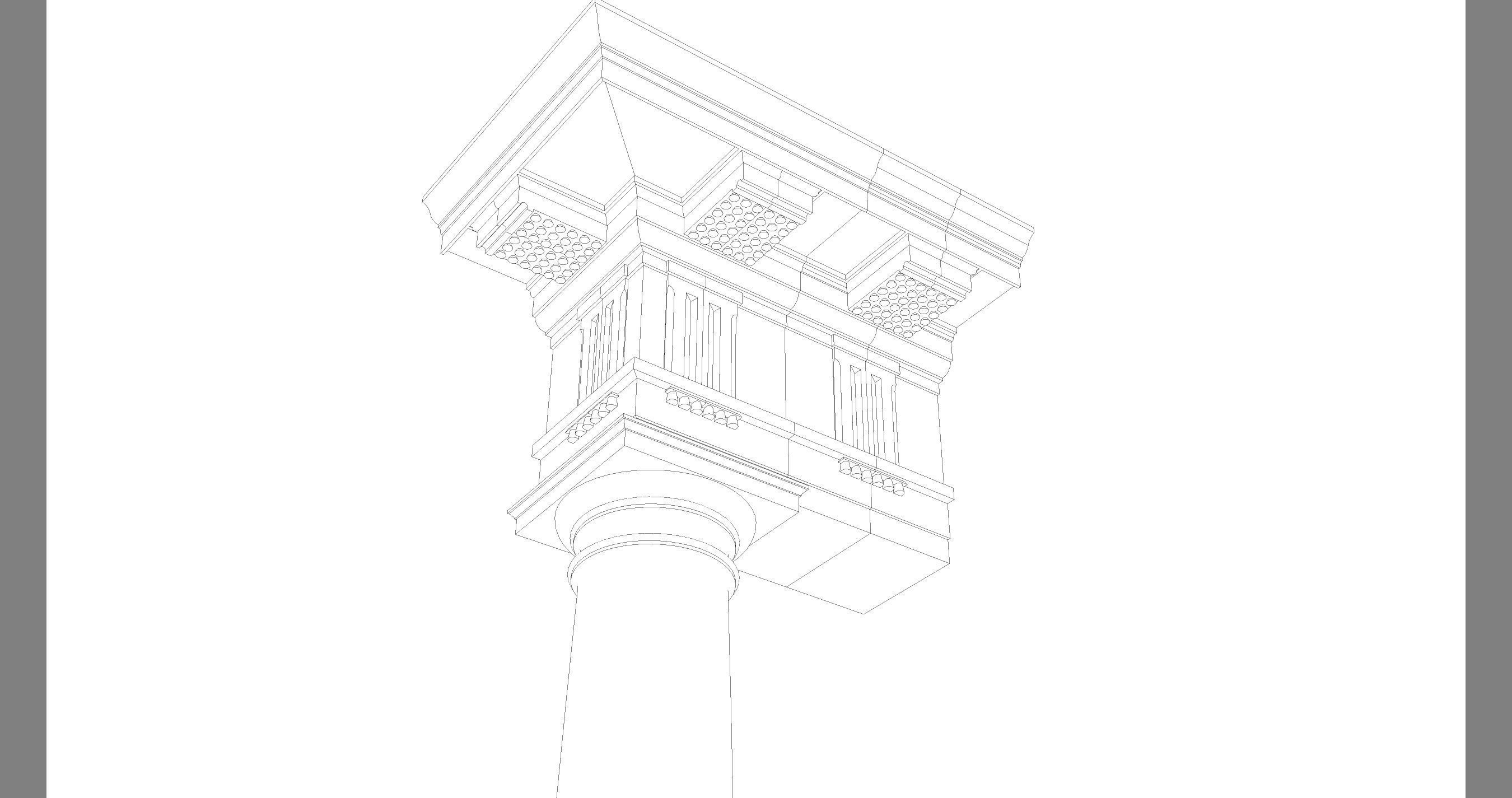 Doric mutulary  Column pedestal  Doric Order Vignola  3D model_8