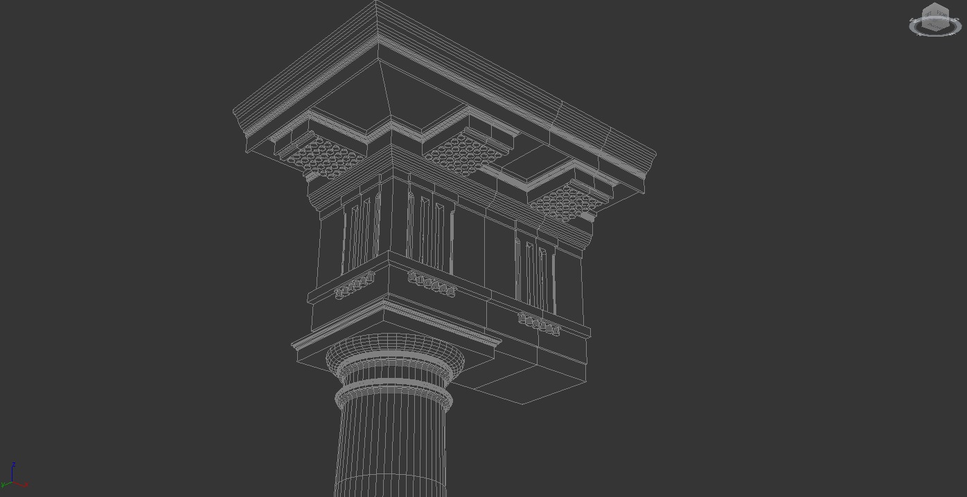 Doric mutulary  Column pedestal  Doric Order Vignola  3D model_11