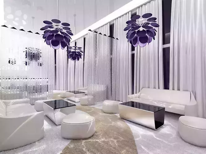 VIP cocktail bar interior 3D model