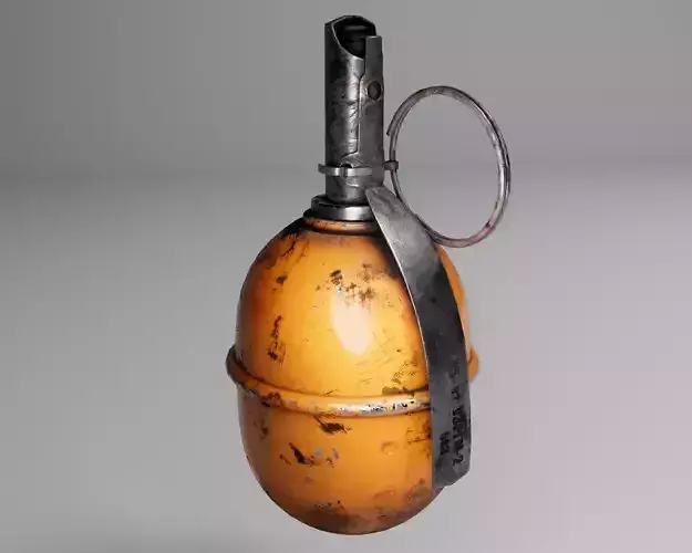 Granade orange grenade with metal handle