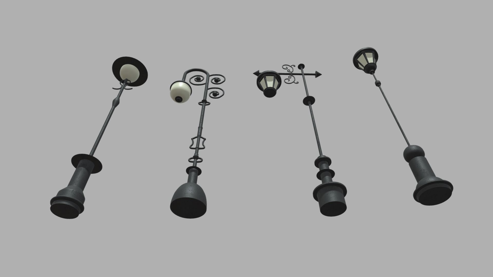 Street Lights Pack Low-poly 3D model_5