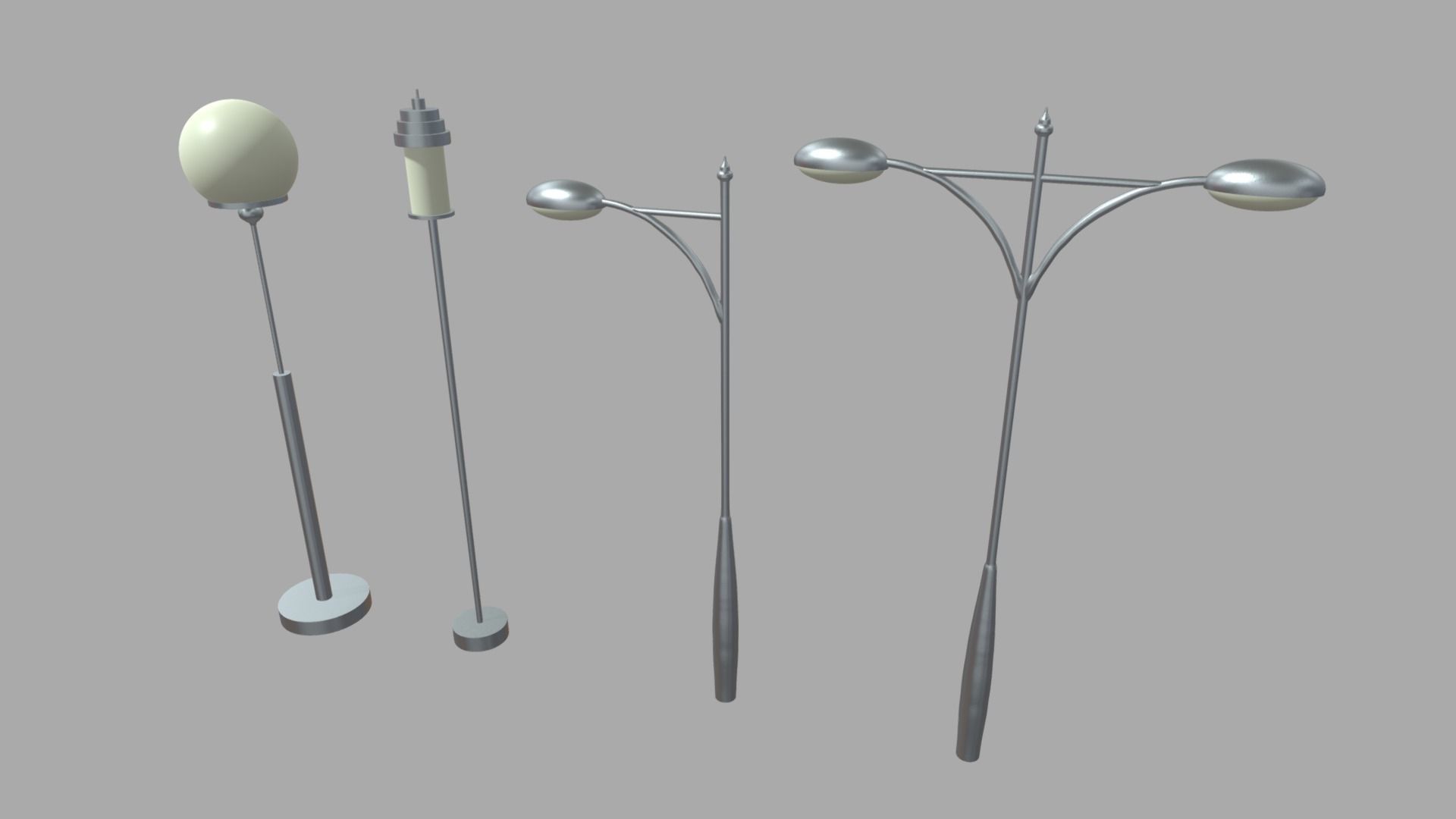 Street Lights Pack Low-poly 3D model_14