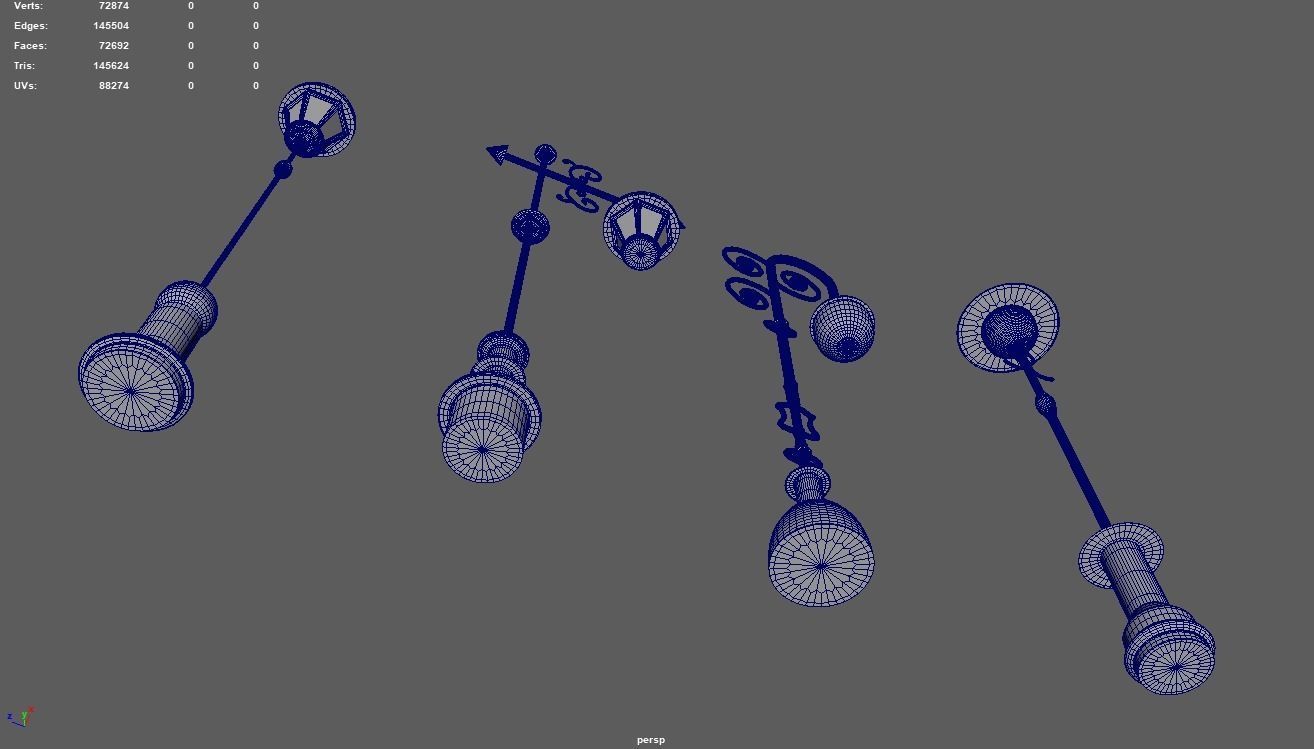 Street Lights Pack Low-poly 3D model_7