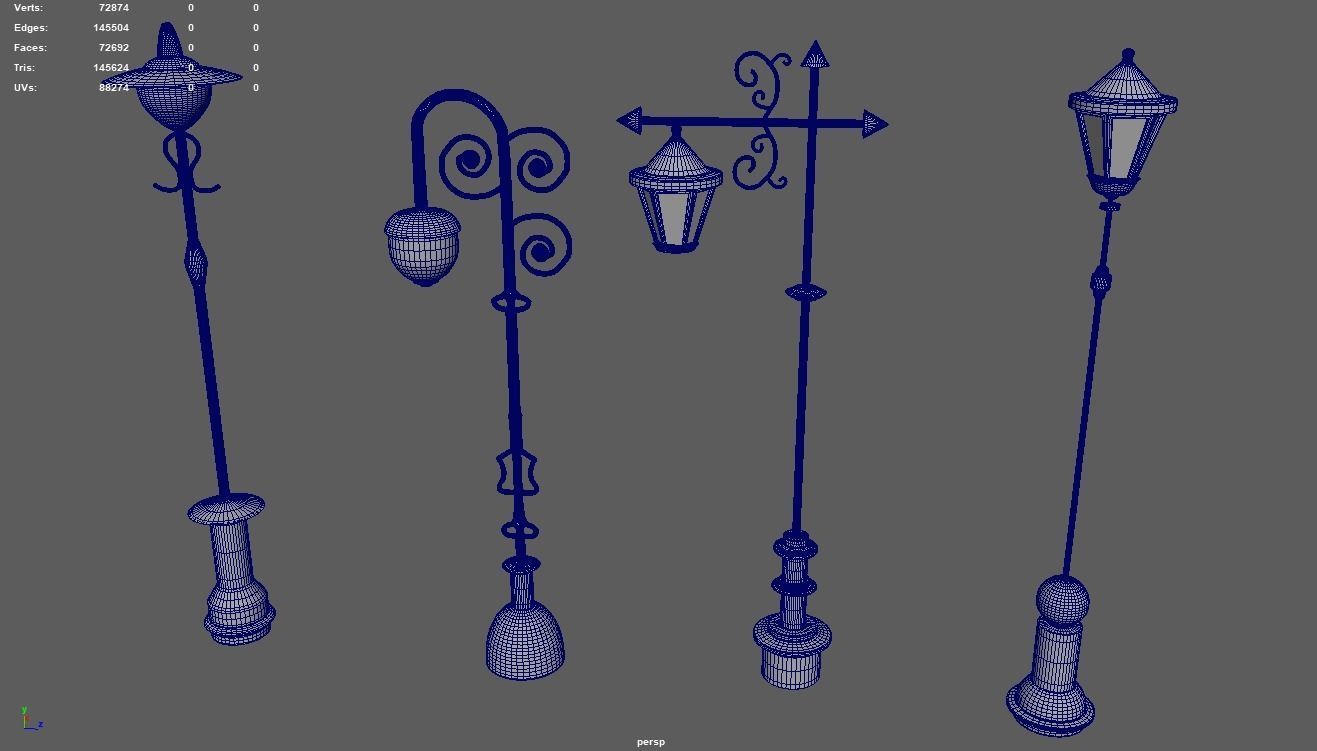 Street Lights Pack Low-poly 3D model_6