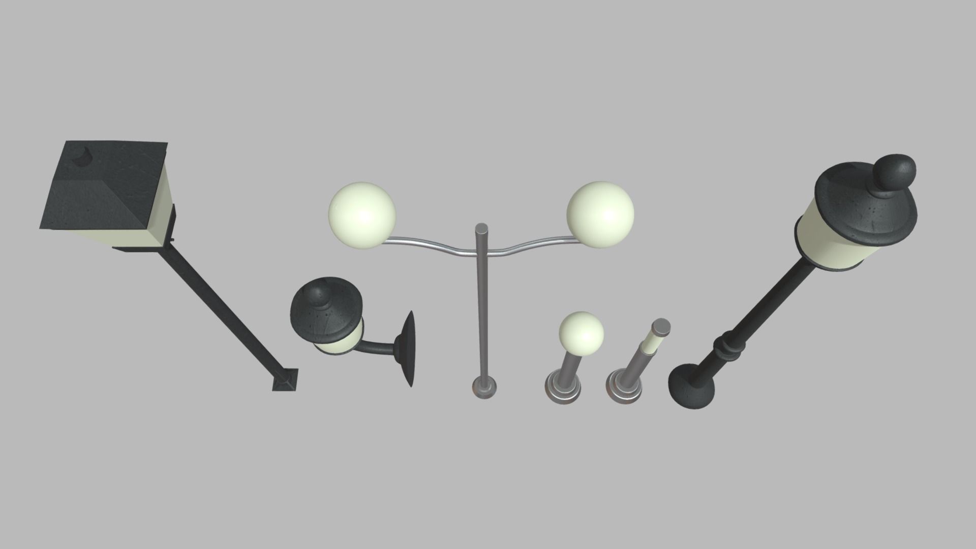 Street Lights Pack Low-poly 3D model_10