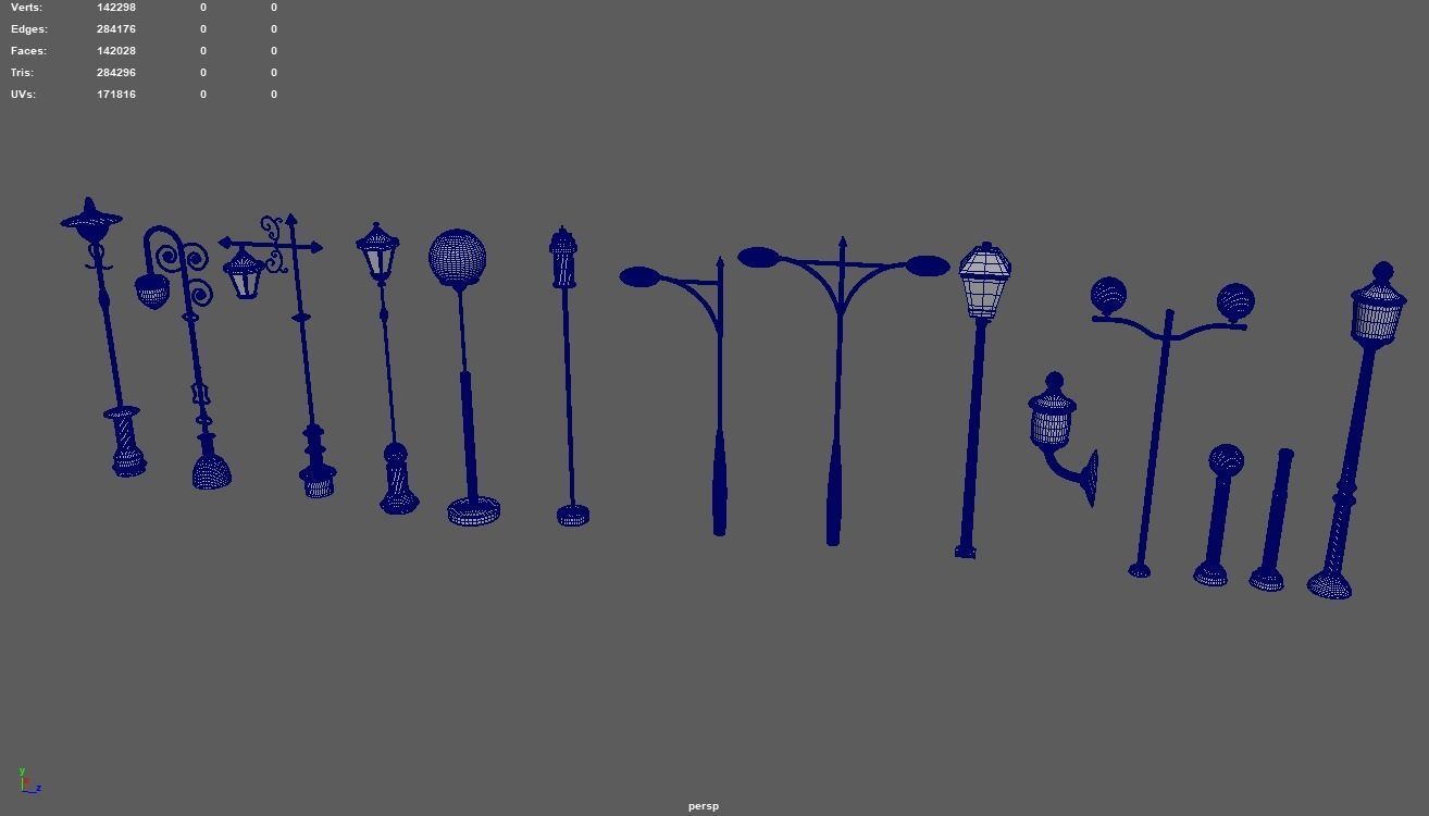 Street Lights Pack Low-poly 3D model_2