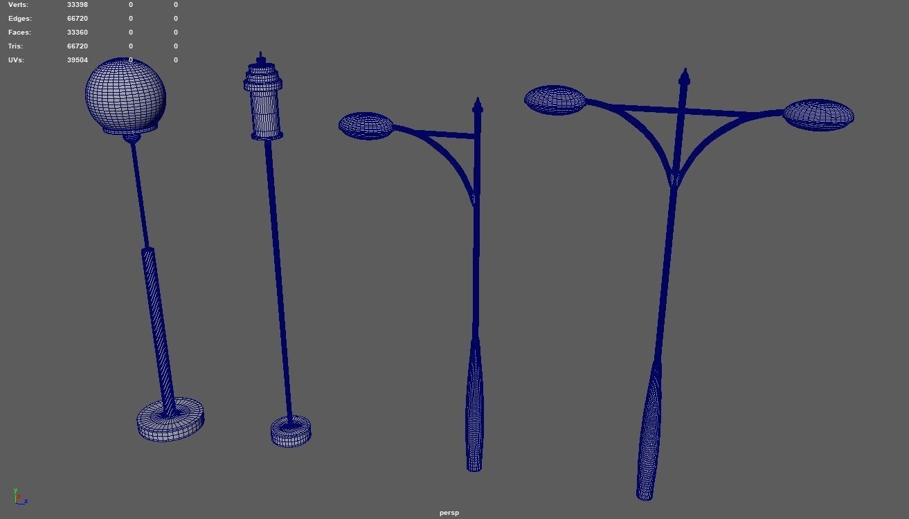 Street Lights Pack Low-poly 3D model_17
