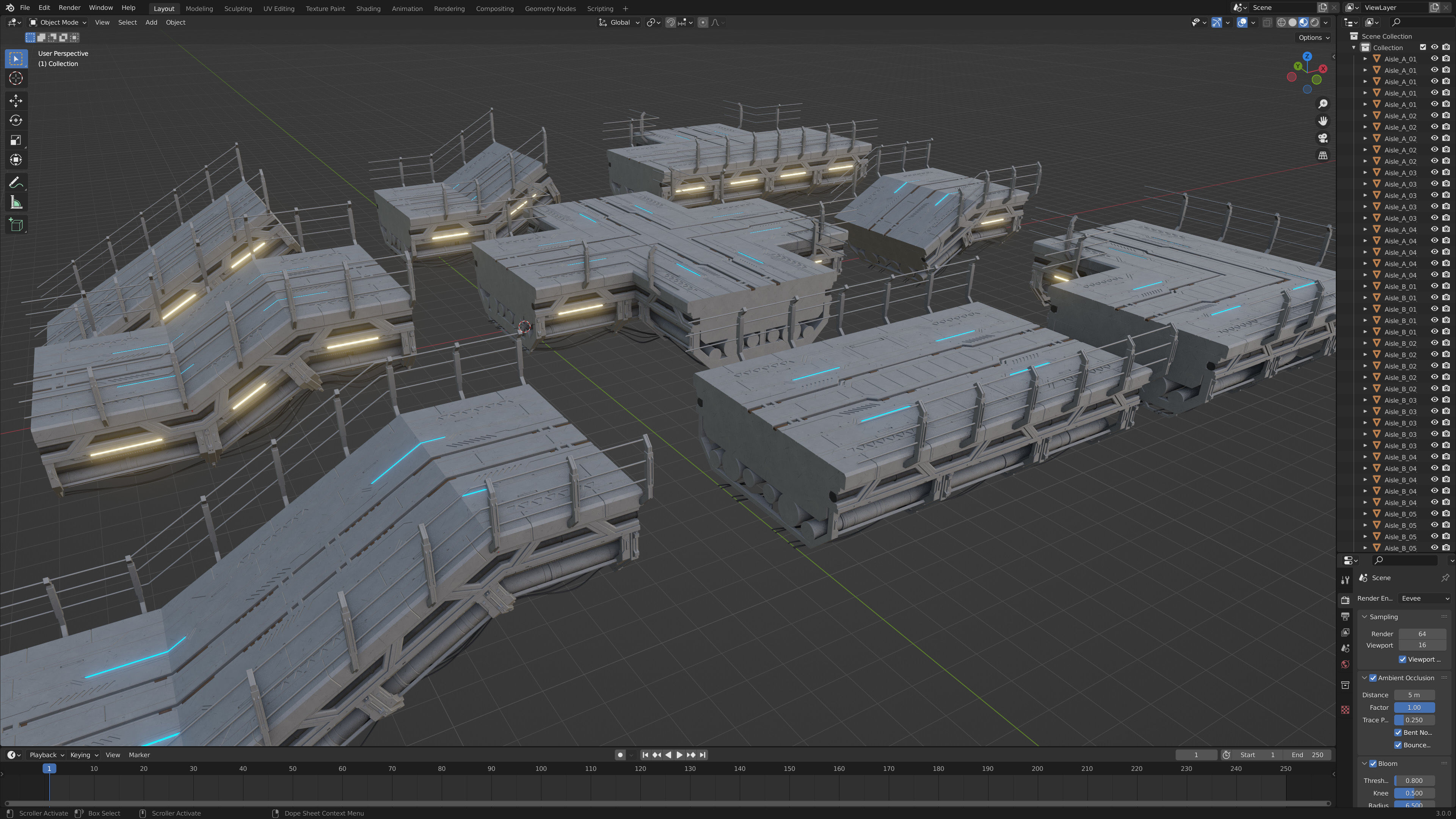 Sci-Fi Road Bridge Kitbash Vol 01 Low-poly 3D model_1