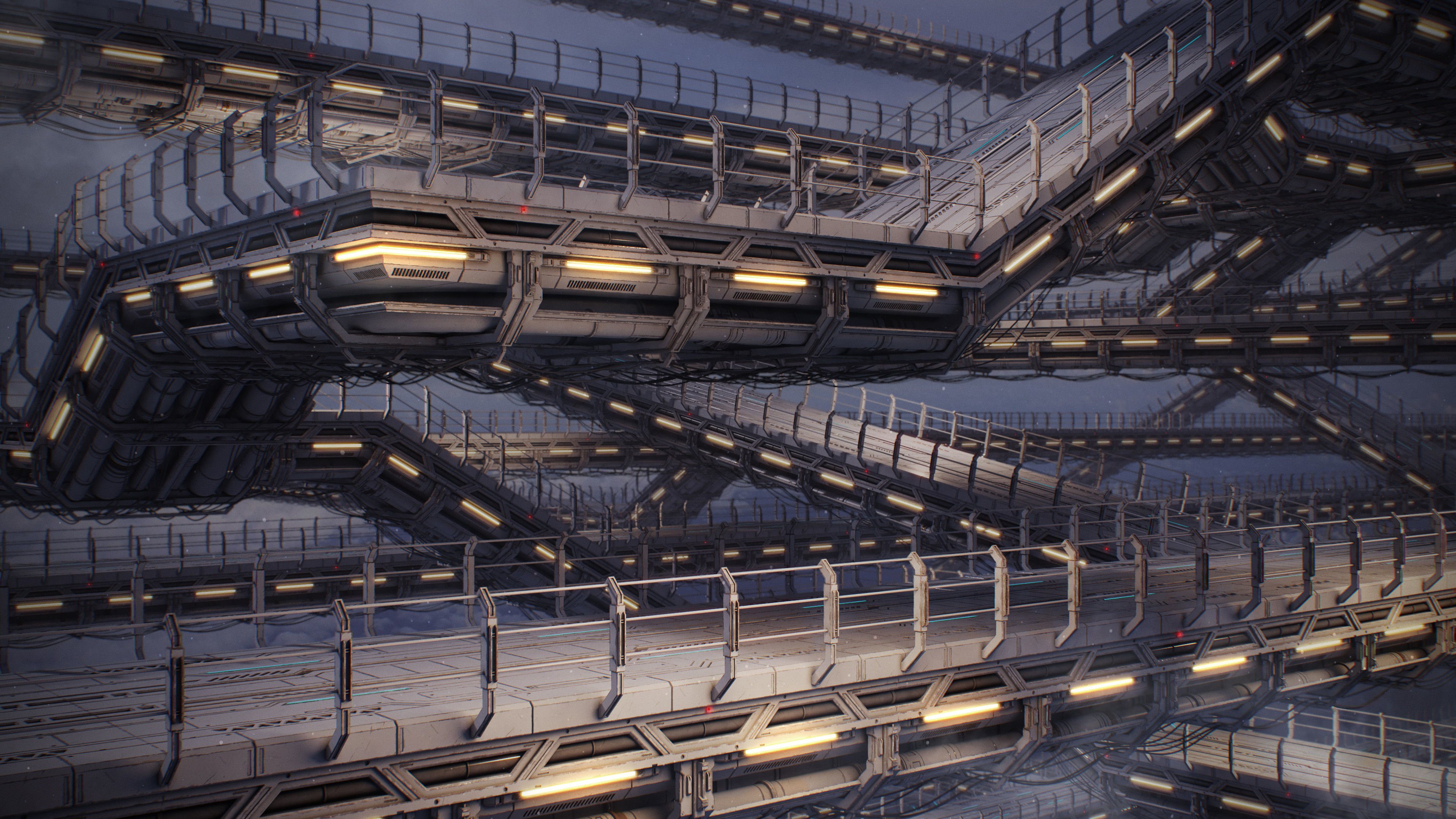 Sci-Fi Road Bridge Kitbash Vol 01 Low-poly 3D model_9