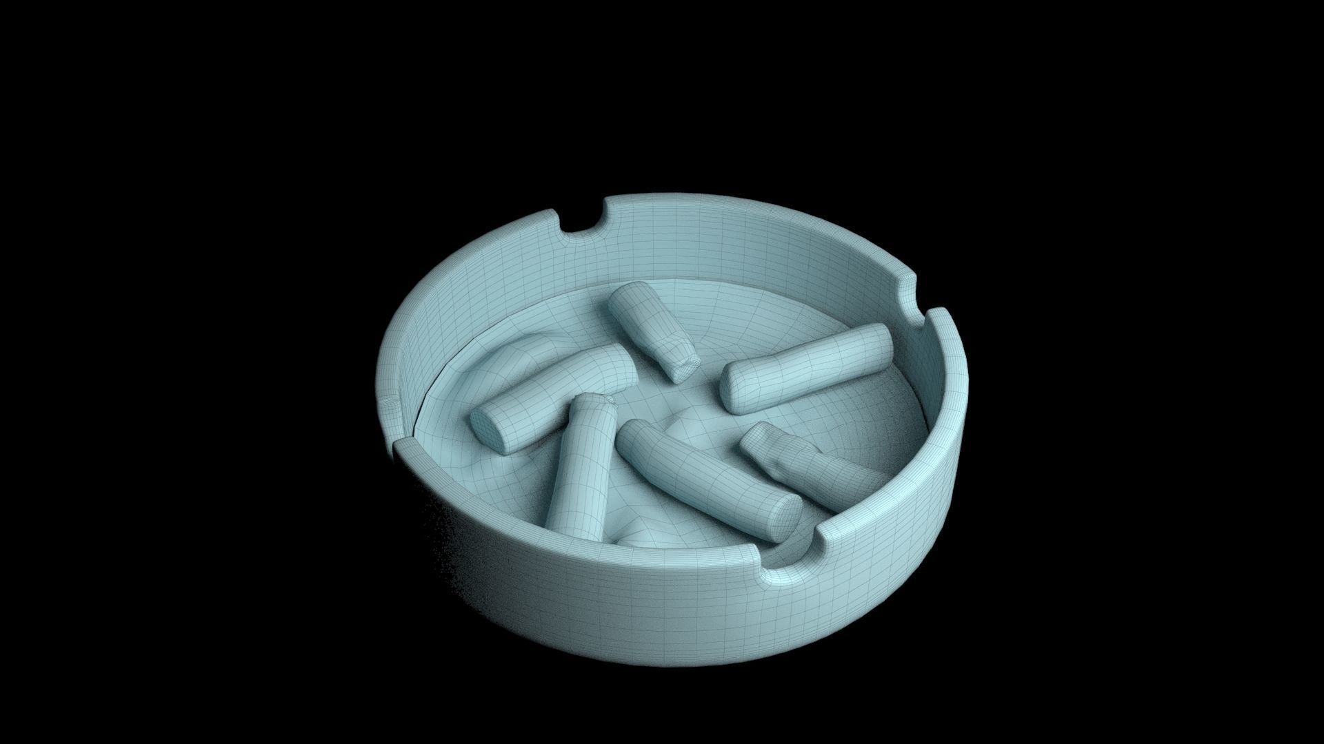 Used AshTray Low-poly 3D model_5