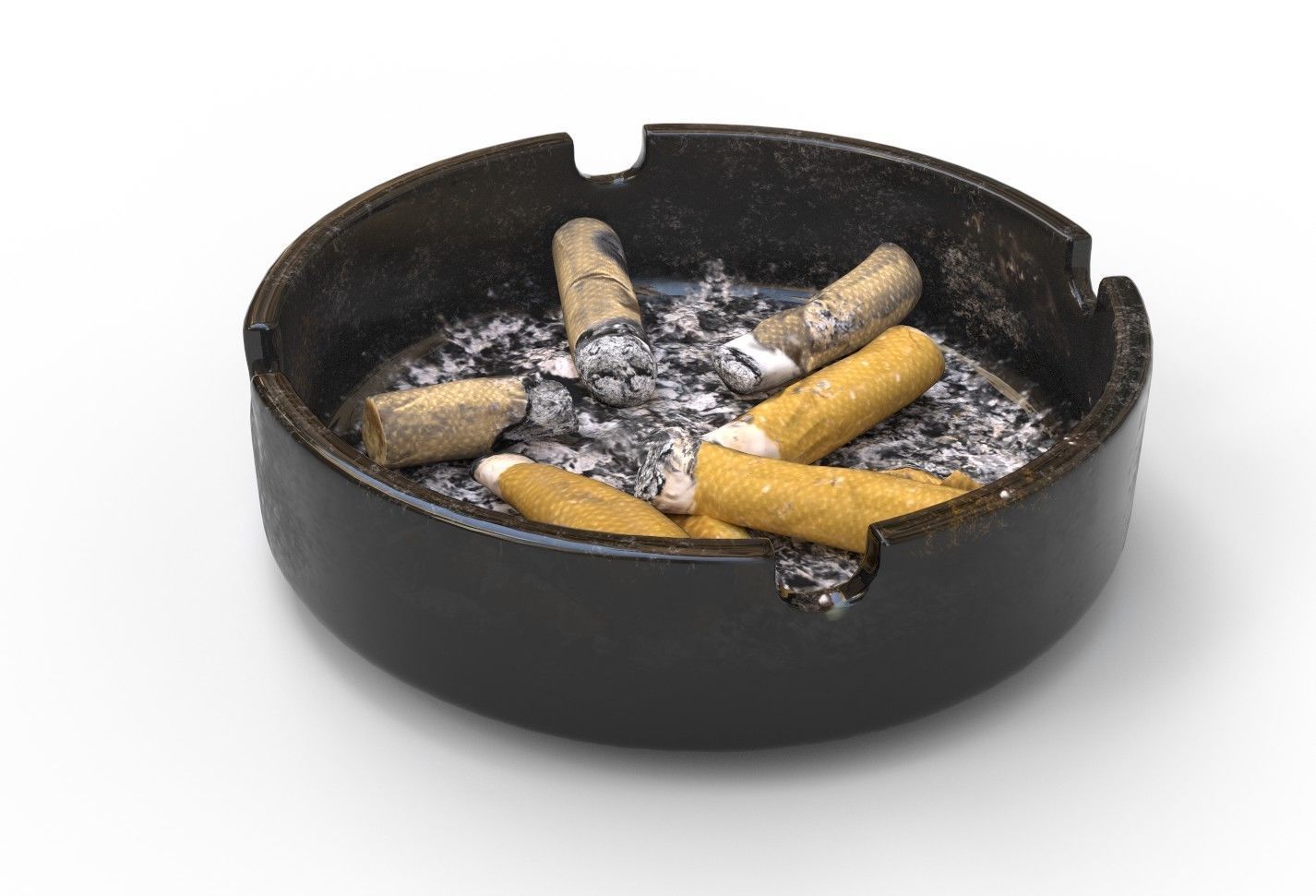 Used AshTray Low-poly 3D model_1
