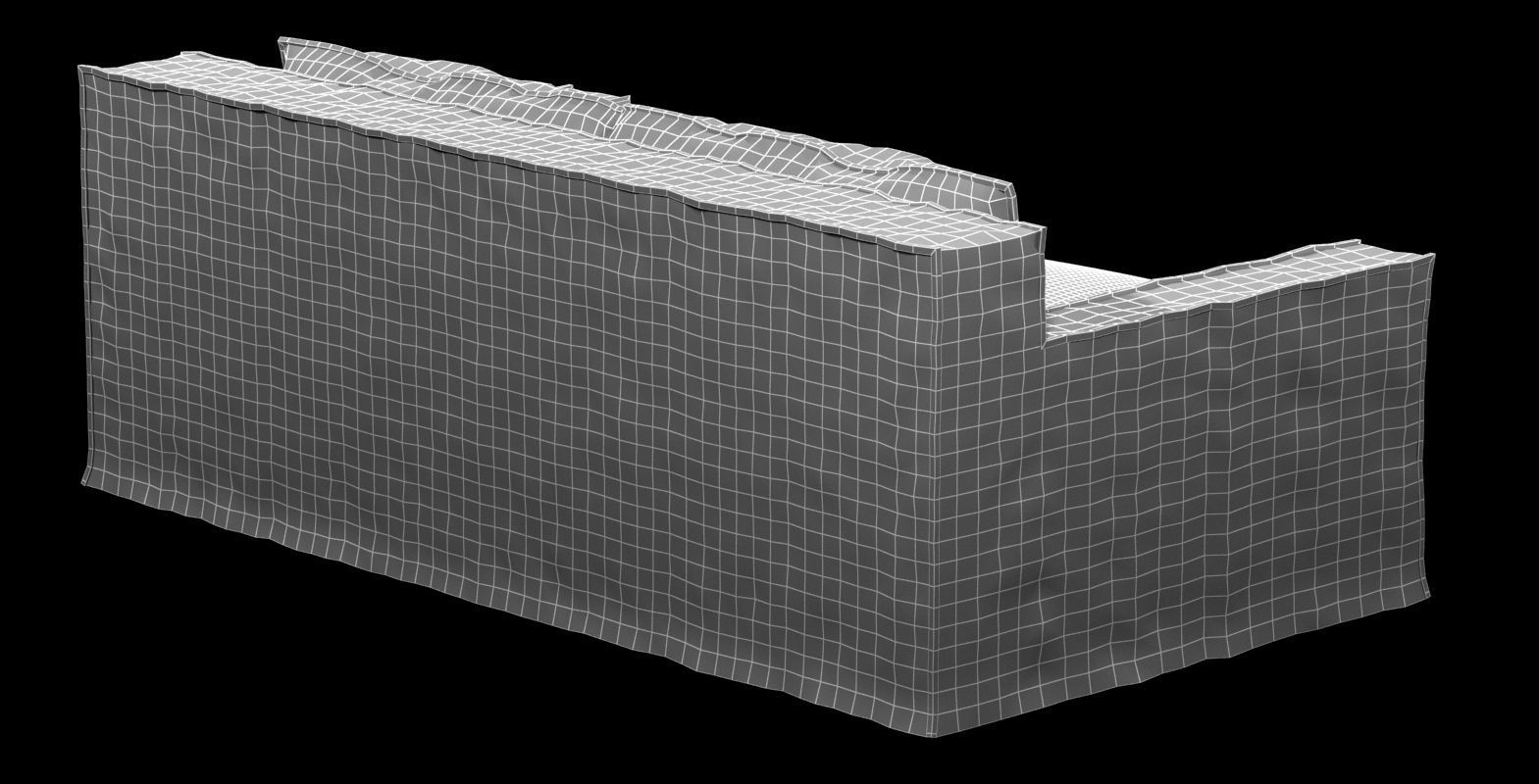 restoration hardware beige capri slipcovered sofa 3D model_3