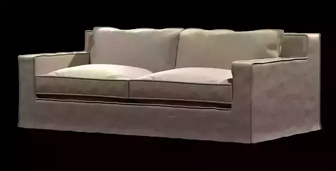 restoration hardware beige capri slipcovered sofa 3D model